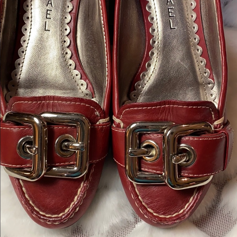 Michael “plato” red buckle flats - Picture 2 of 5